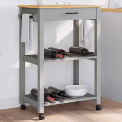 Créez une touche distinctive et vintage et ajoutez plus d'espace de rangement à votre cuisine avec ce chariot de cuisine en b ...
