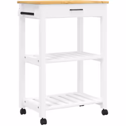 Créez une touche distinctive et vintage et ajoutez plus d'espace de rangement à votre cuisine avec ce chariot de cuisine en b ...