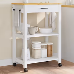 Créez une touche distinctive et vintage et ajoutez plus d'espace de rangement à votre cuisine avec ce chariot de cuisine en b ...