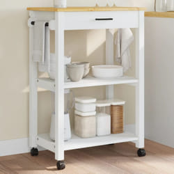 Chariot de cuisine monza 60x40x90 cm bois massif de pin Vidaxl