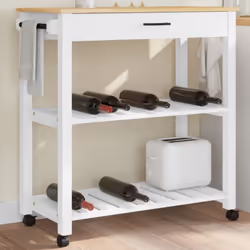 Créez une touche distinctive et vintage et ajoutez plus d'espace de rangement à votre cuisine avec ce chariot de cuisine en b ...