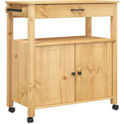 Chariot de cuisine monza 84x40x90 cm bois massif de pin