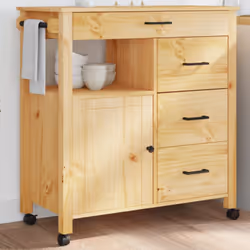 Créez une touche distinctive et vintage et ajoutez plus d'espace de rangement à votre cuisine avec ce chariot de cuisine en b ...