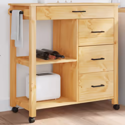 Créez une touche distinctive et vintage et ajoutez plus d'espace de rangement à votre cuisine avec ce chariot de cuisine en b ...