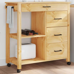 Chariot de cuisine monza 84x40x90 cm bois massif de pin Vidaxl
