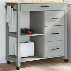 Chariot de cuisine MONZA 84x40x90 cm bois massif de pin