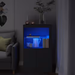 Avec un design à la fois tendance et pratique, cette armoire latérale avec éclairage LED deviendra certainement le point cent ...