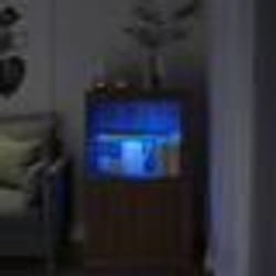 vidaXL Armoire latérale avec lumières LED chêne marron bois ingénierie