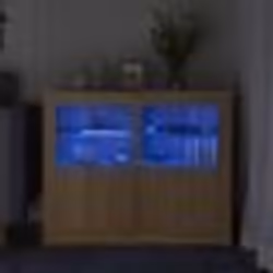 vidaXL Armoires latérales et lumières LED 2 pcs chêne sonoma