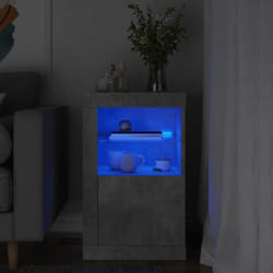 Armoire latérale avec lumières led gris béton bois d'ingénierie Vidaxl