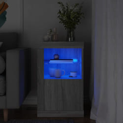 Armoire latérale et lumières led sonoma gris bois d'ingénierie Vidaxl