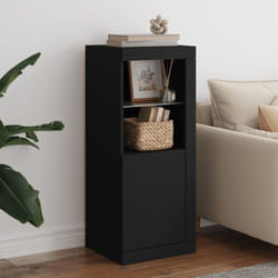 Vidaxl - Buffet avec lumières led noir 41x37x100 cm