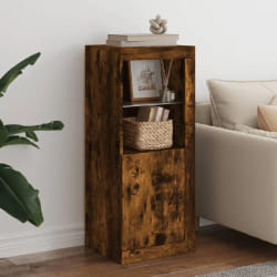 vidaXL Buffet avec lumières LED chêne fumé 41x37x100 cm
