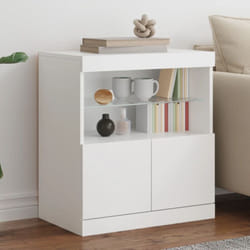 Vidaxl - Buffet avec lumières led blanc 60x37x67 cm