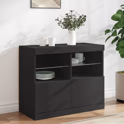 Décorez votre pièce avec ce buffet moderne avec éclairage LED, il s'harmonise facilement avec les meubles de tout style de vo ...