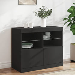 Buffet avec lumières led noir 81x37x67 cm Vidaxl