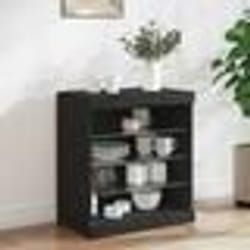 vidaXL Buffet avec lumières LED noir 60,5x37x67 cm