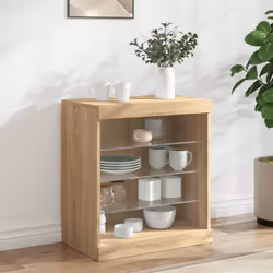 Décorez votre pièce avec ce buffet moderne avec éclairage LED, il s'harmonise facilement avec les meubles de tout style de vo ...