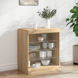 Vidaxl - Buffet avec lumières led chêne sonoma 60,5x37x67 cm