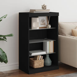 Vidaxl - Buffet avec lumières led noir 60,5x37x100 cm