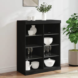 Vidaxl - Buffet avec lumières led noir 81x37x100 cm