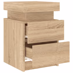 VidaXL 836754 Table de nuit et table de chevet Chêne - Vue supplémentaire 8