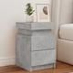 vidaXL Table de chevet avec lumières LED gris béton 35x39x55 cm