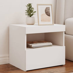 Vidaxl - Table de chevet avec lumières led blanc 50x40x45 cm