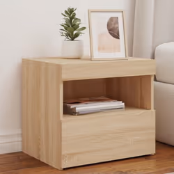 Décorez votre chambre à coucher avec ces tables de chevet modernes dotées de lumières LED, elles s'intègrent facilement aux m ...