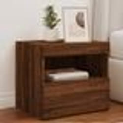 vidaXL Tables de chevet et lumières LED 2 pcs chêne marron 50x40x45 cm