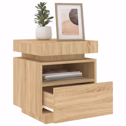 VidaXL 836789 Table de nuit et table de chevet Chêne - Vue supplémentaire 4