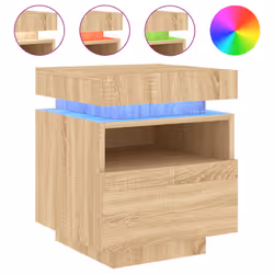 VidaXL 836789 Table de nuit et table de chevet Chêne - Vue supplémentaire 5