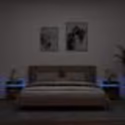 vidaXL Armoires de chevet avec lumières LED 2 pcs chêne fumé
