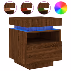 VidaXL 836797 Table de nuit et table de chevet Chêne - Vue supplémentaire 5