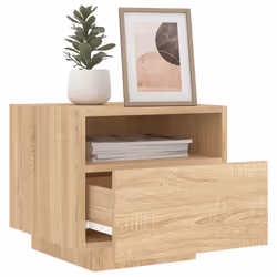 VidaXL 836802 Table de nuit et table de chevet Chêne - Vue supplémentaire 4