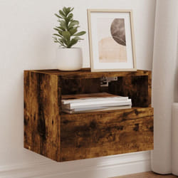 Vidaxl - Meuble tv mural chêne fumé 40x30x30 cm bois d'ingénierie