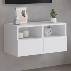 vidaXL Meuble TV mural blanc 60x30x30 cm bois d'ingénierie