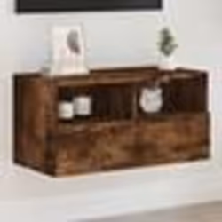 vidaXL Meuble TV mural chêne fumé 60x30x30 cm bois d'ingénierie