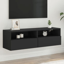 Vidaxl - Meuble tv mural noir 100x30x30 cm bois d'ingénierie