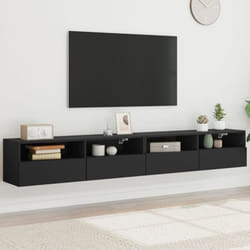 Vidaxl - Meubles tv muraux 2 pcs noir 100x30x30 cm bois d'ingénierie