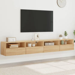 vidaXL Meubles TV muraux 2pcs chêne sonoma 100x30x30cm bois ingénierie