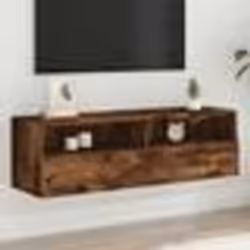 vidaXL Meuble TV mural chêne fumé 100x30x30 cm bois d'ingénierie