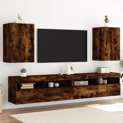 vidaXL Meubles TV muraux 2 pcs chêne fumé 40,5x30x60cm bois ingénierie