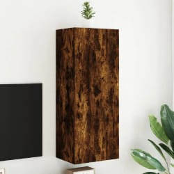 vidaXL Meuble TV mural chêne fumé 40,5x30x102 cm bois d'ingénierie