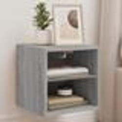 vidaXL Meuble TV mural avec lumières LED sonoma gris 30x28,5x30 cm