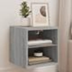 vidaXL Meubles TV muraux et lumières LED 2pcs sonoma gris 30x28,5x30cm