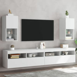 Vidaxl - Meubles tv avec lumières led 2 pcs blanc 30,5x30x60 cm