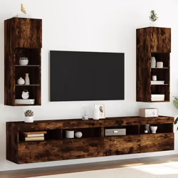 vidaXL Meubles TV avec Lumières LED 2 pcs Armoires de Télévision Murales Meubles Télé avec Rangement Salon Salle de 837010