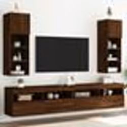 vidaXL Meubles TV avec lumières LED 2 pcs chêne marron 30,5x30x90 cm