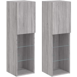 Meubles tv avec lumières led 2 pcs sonoma gris 30,5x30x102 cm Vidaxl